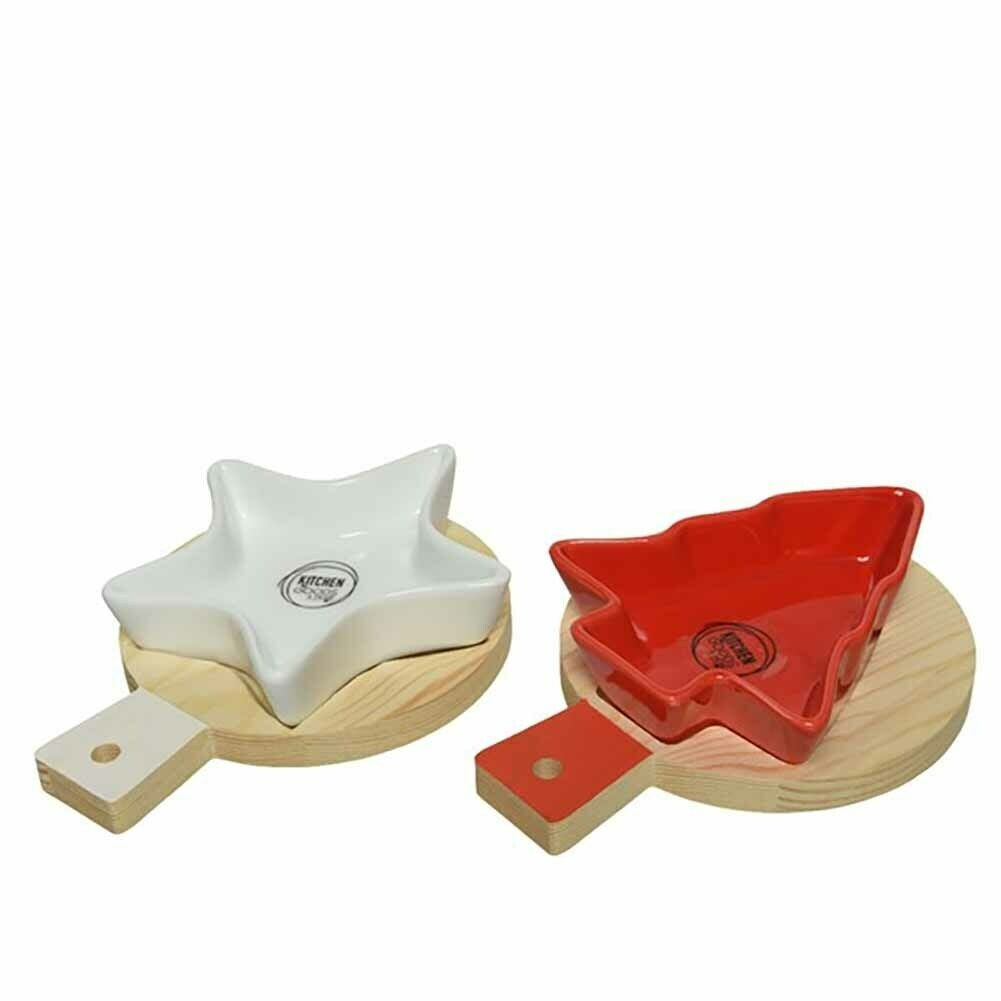 Porta stuzzichini natalizi con tagliere integrato