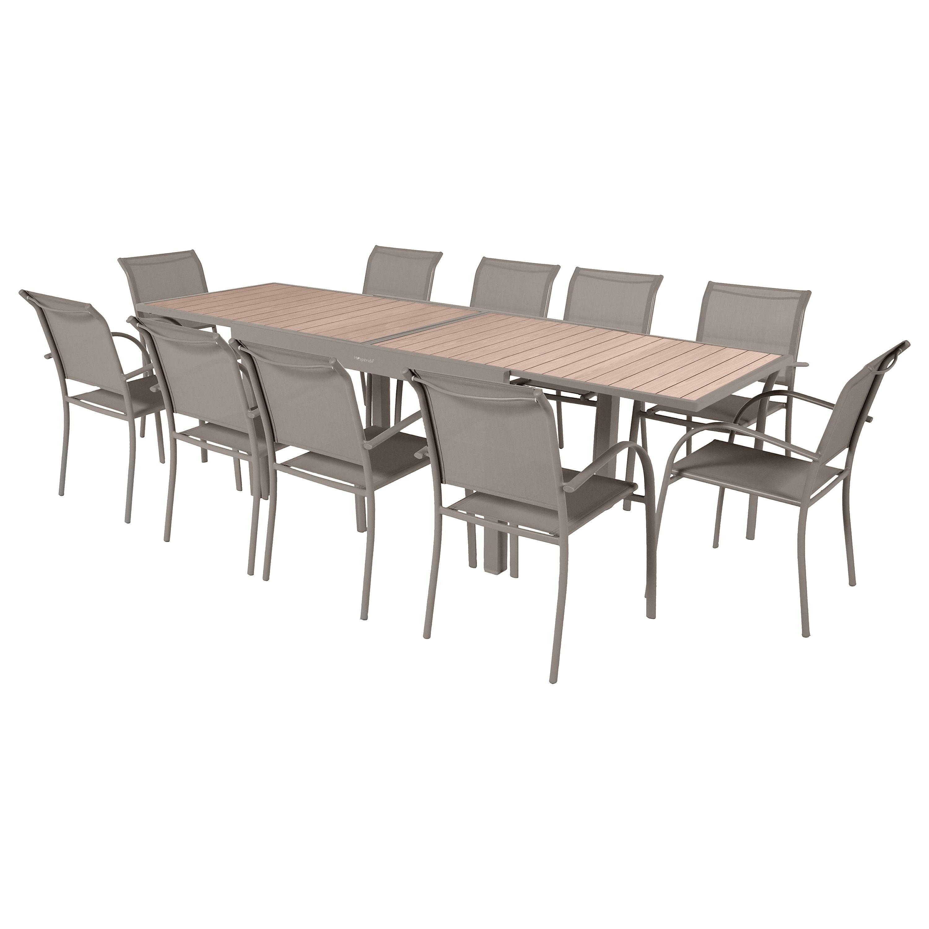 Tavolo da giardino tortora  L.135/270XP.90XH.75 cm