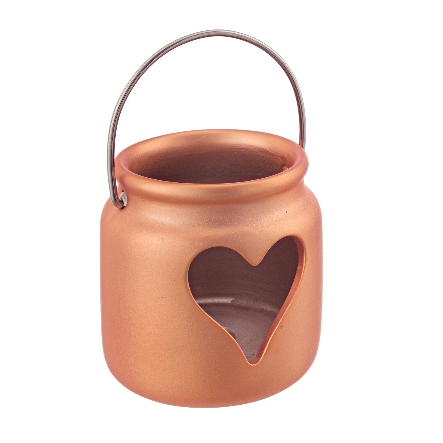 Porta candela destiny con vasetto rame opaco