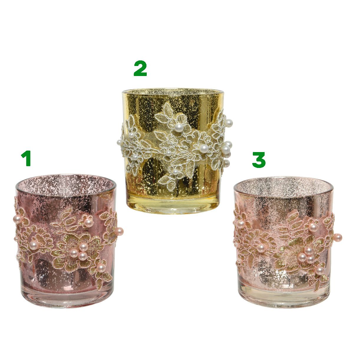 Portacandela con decori foglia