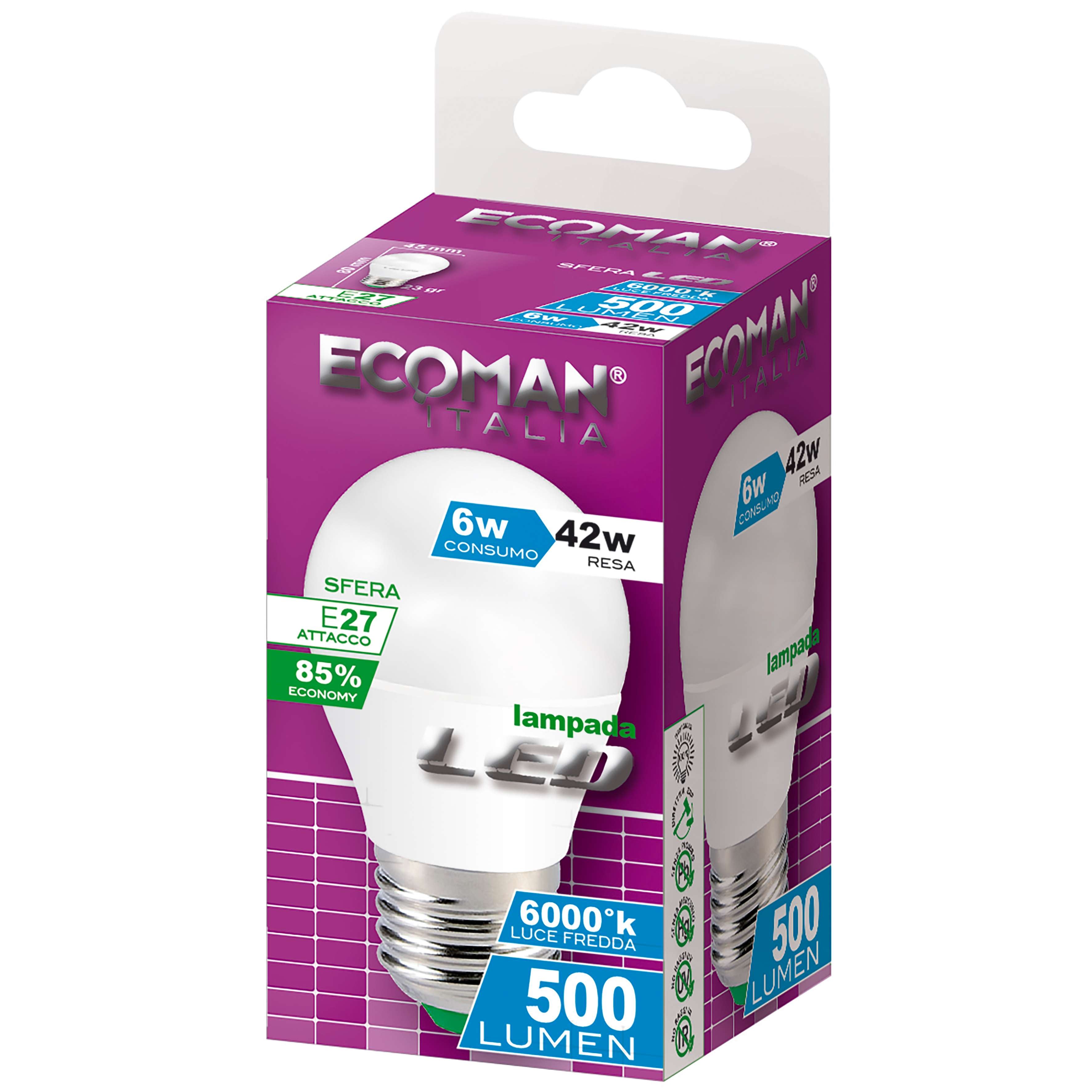 Lampadina Mini sfera LED Frost 6W 3