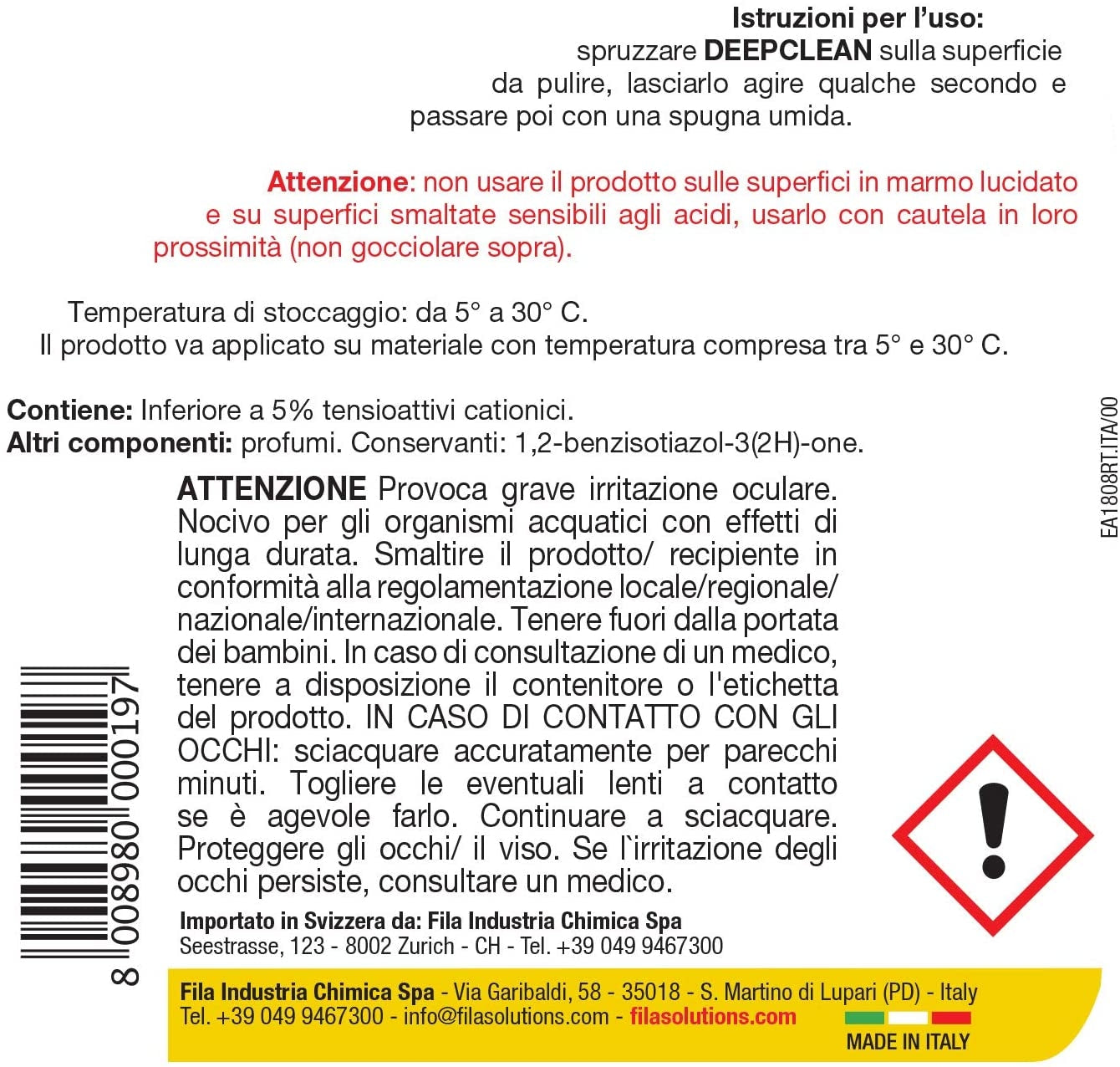 Spray anti calcare Deepclean FILA 750ml 5