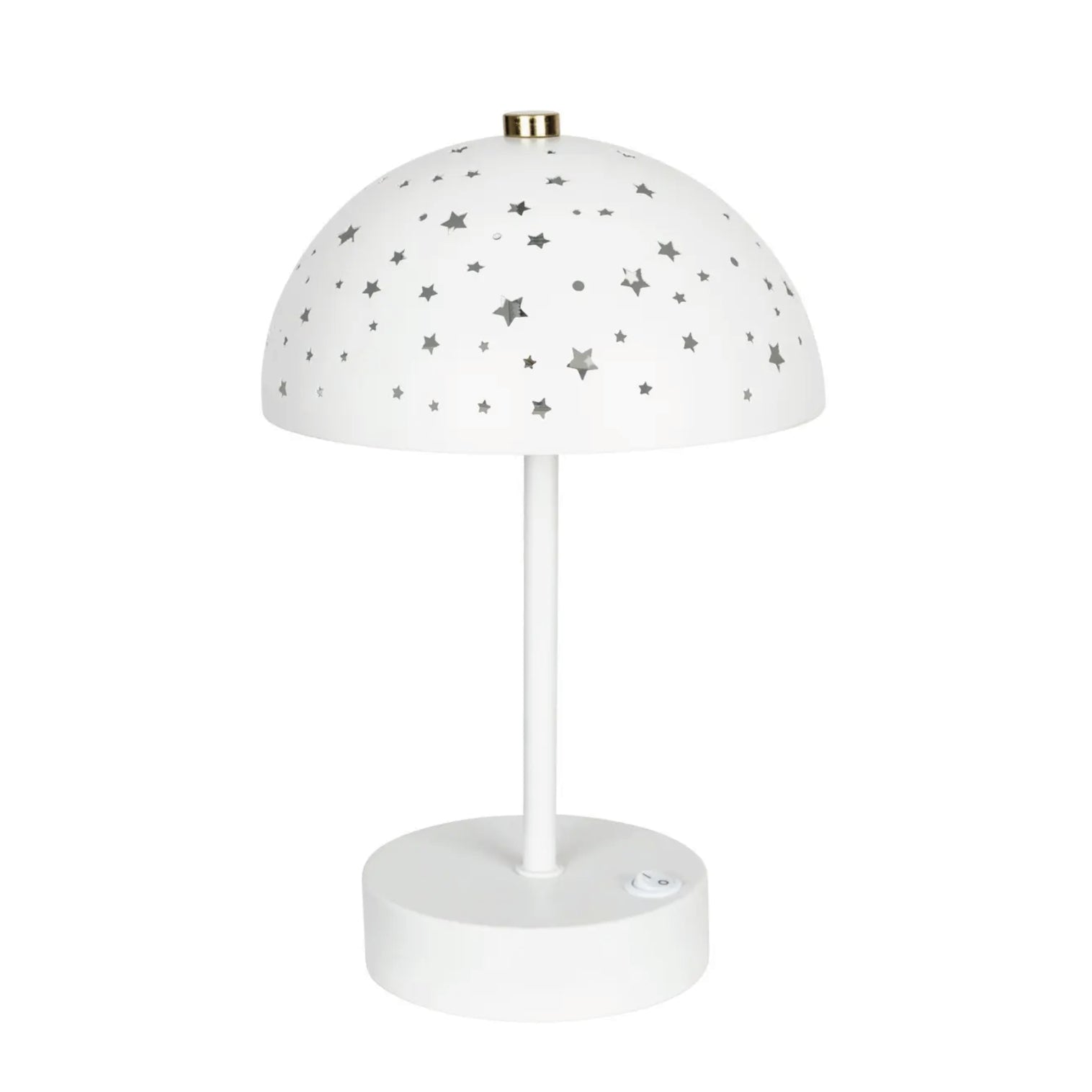 Lampada a fungo per bambini "Jabba" in metallo bianco H26 cm