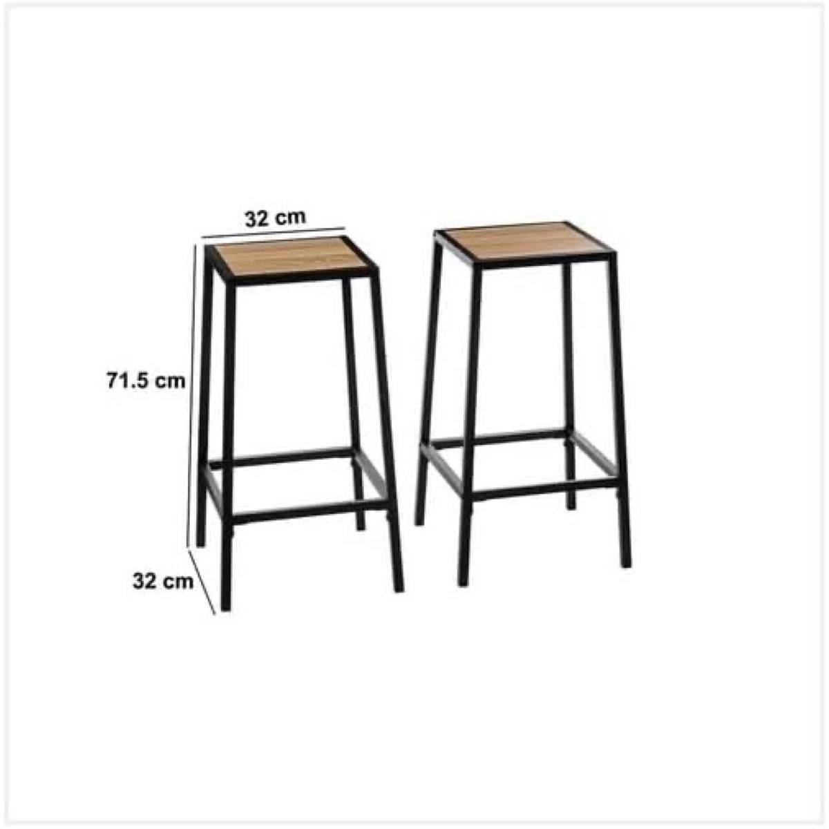 Set 2 Sgabelli da Bar Aliaj Effetto Rovere Naturale