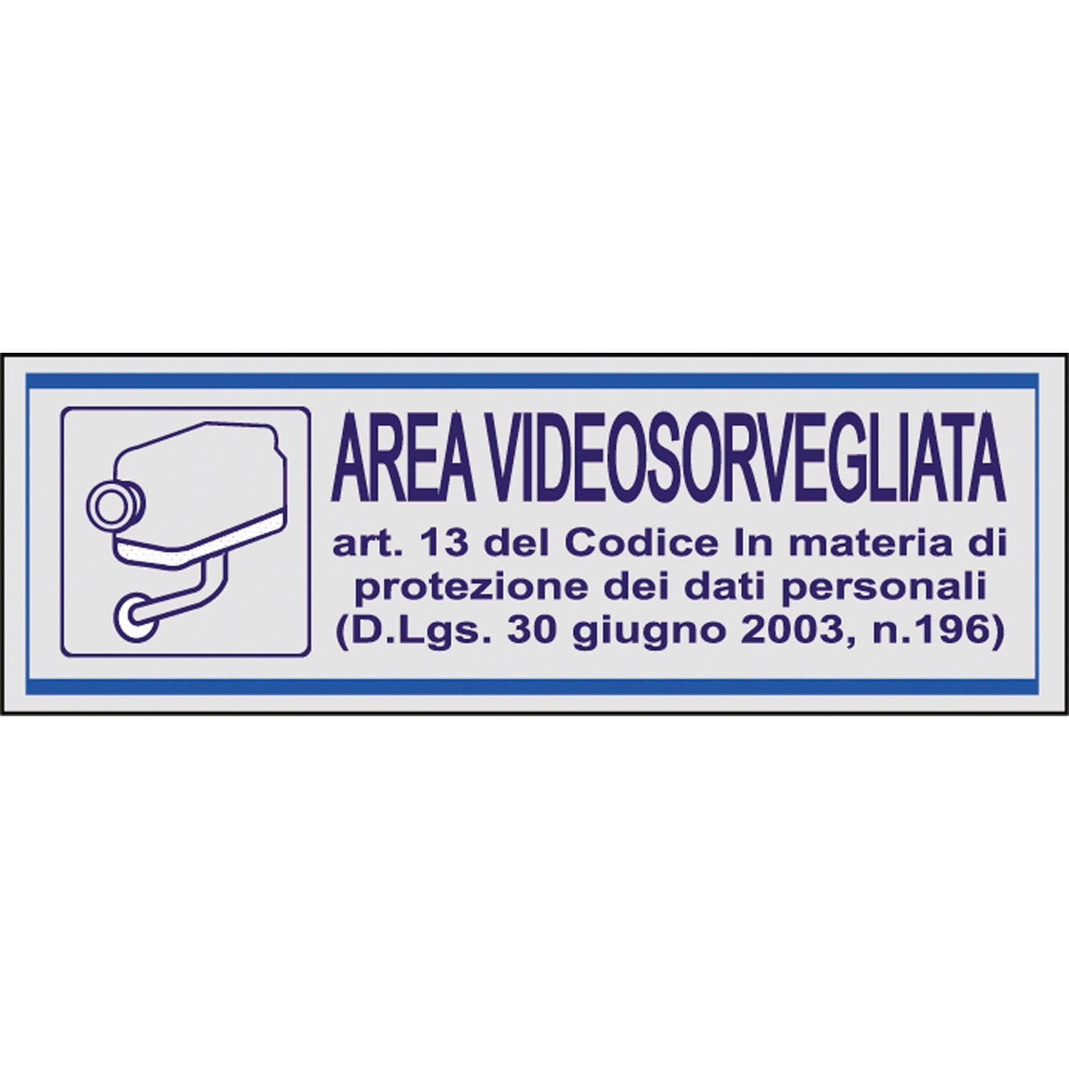 Etichetta adesiva Area videosorvegliata 15x5 cm