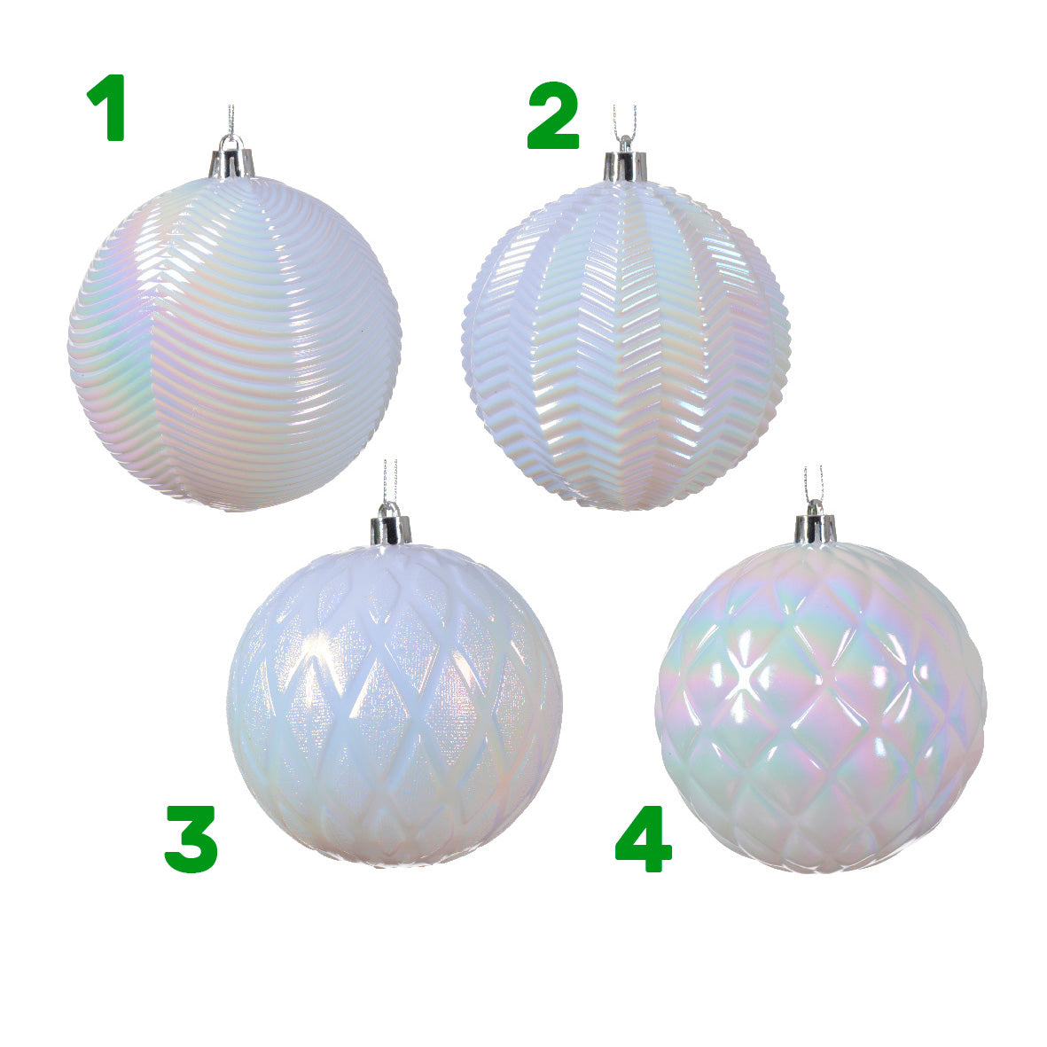 Pallina di natale bianca 10 cm