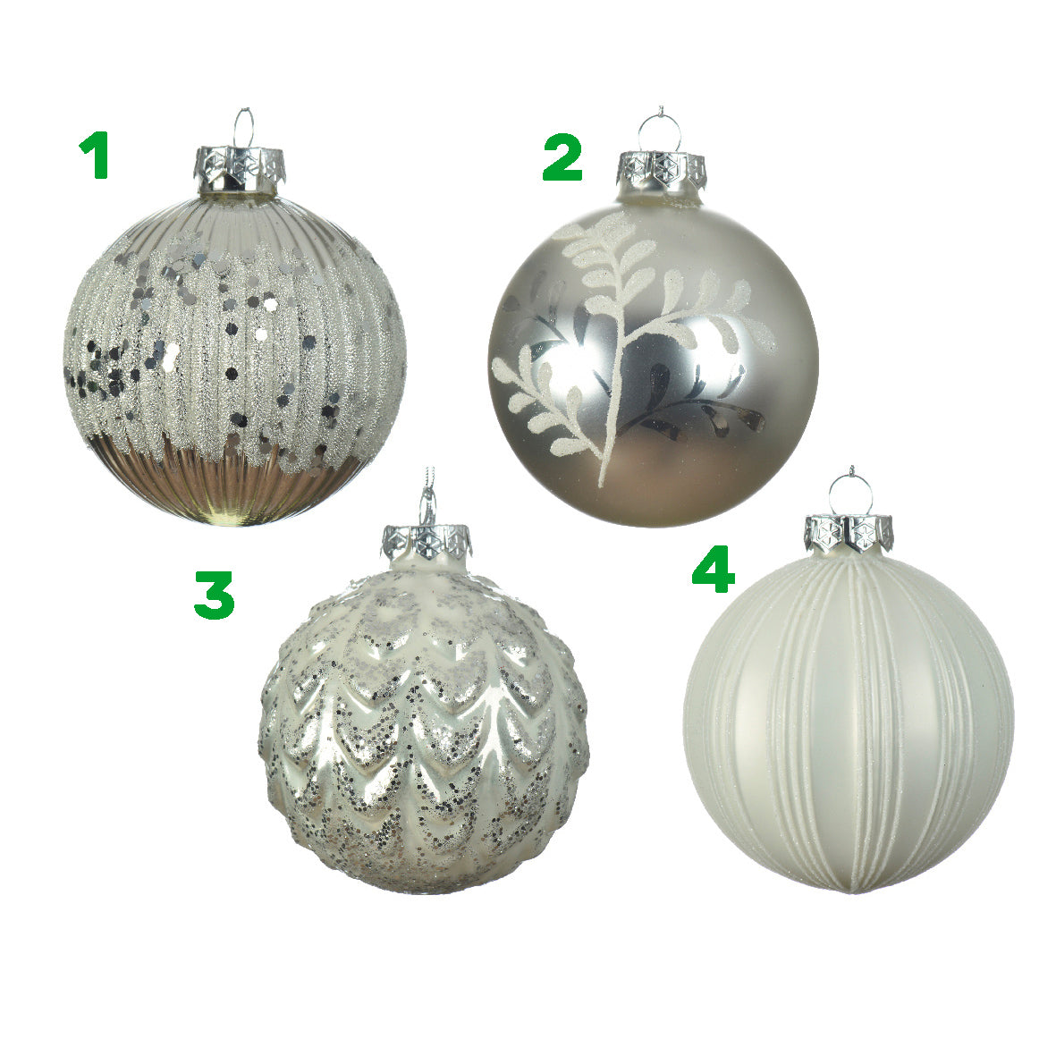 Palla bianca argento 8 cm