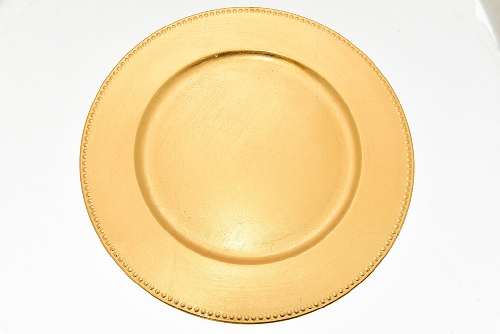 Sottopiatto foglia oro dots in plastica colore oro 3