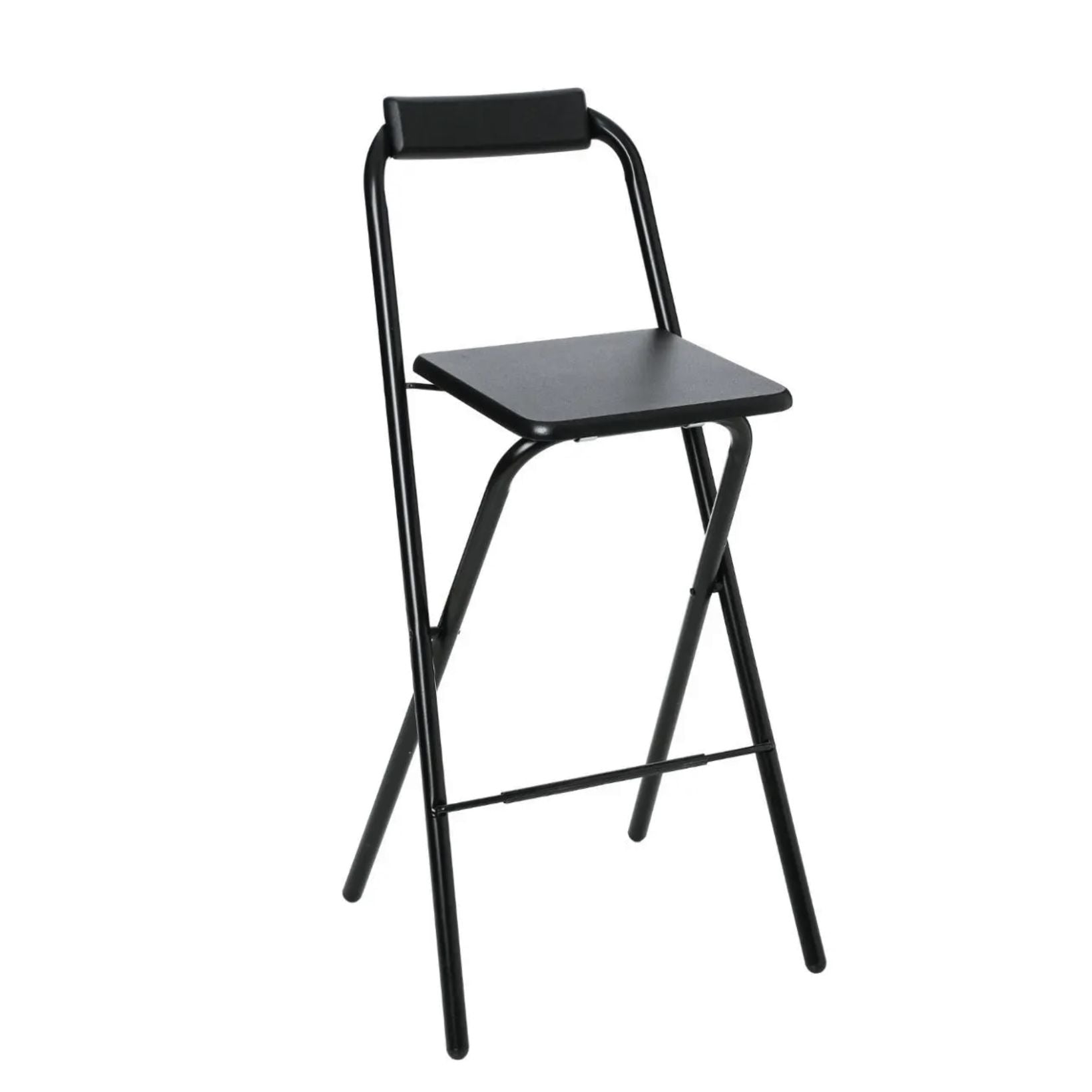 Sedia da Bar Pieghevole "Louna" Nera ‚Äì 98 cm