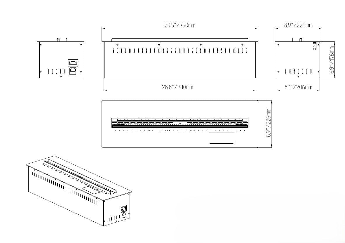 DIVINA FIRE Inserto a Vapore Acqueo VAPOR3D100 10