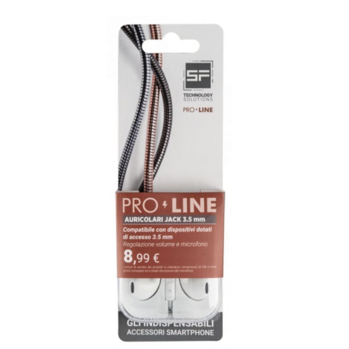 Auricolari basic bianchi con connettore jack da 3,5 mm