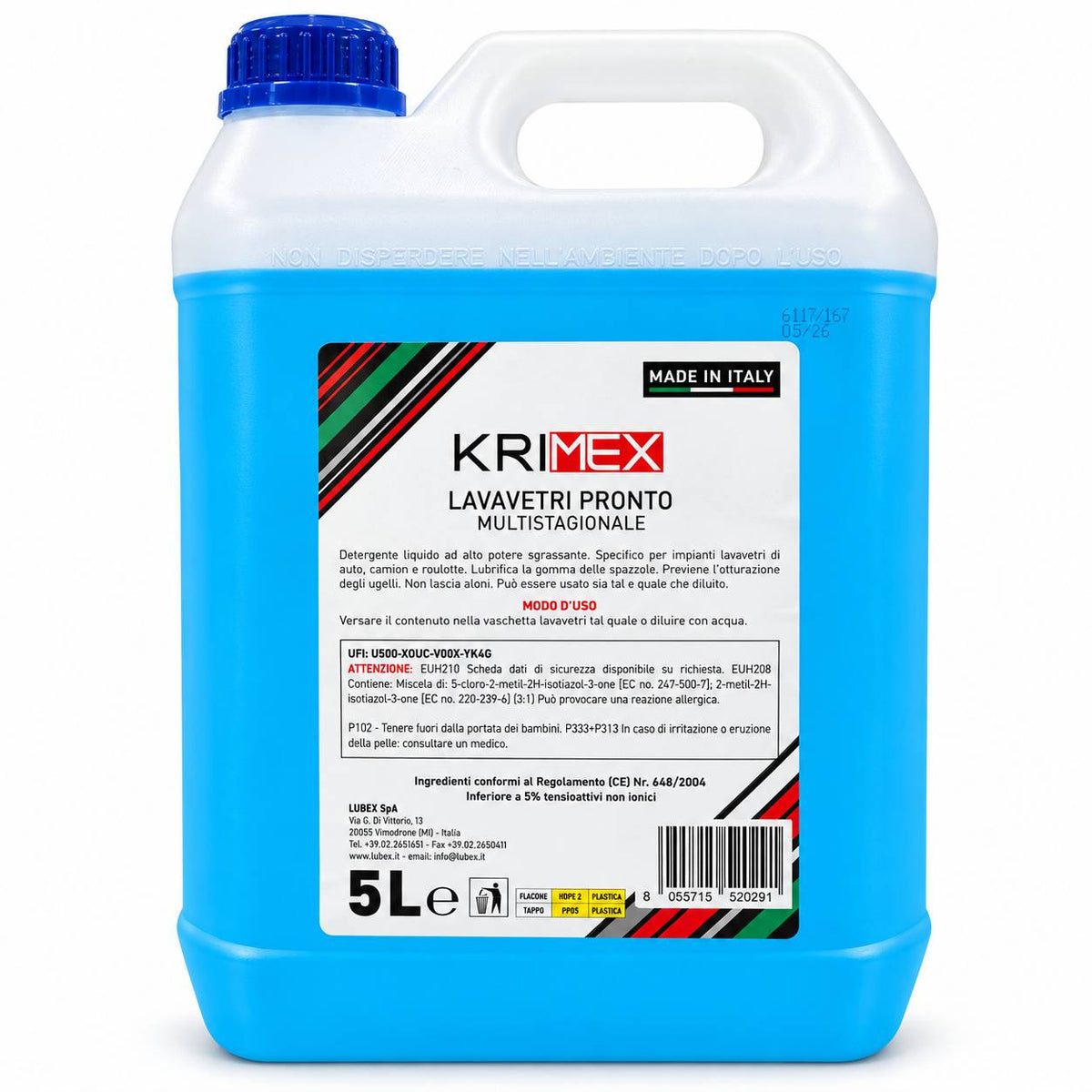 Liquido Lavavetri Auto Pronto Uso Multistagionale 5 Litri