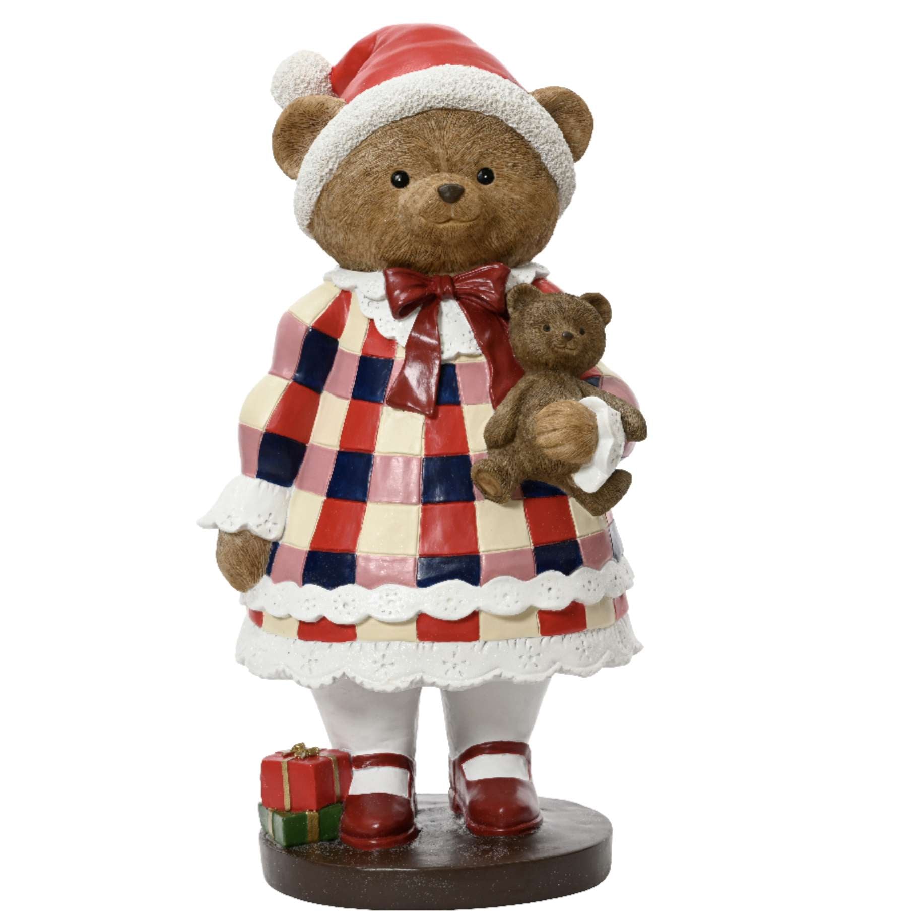 Orsetta natalizia in resina 57.5 cm