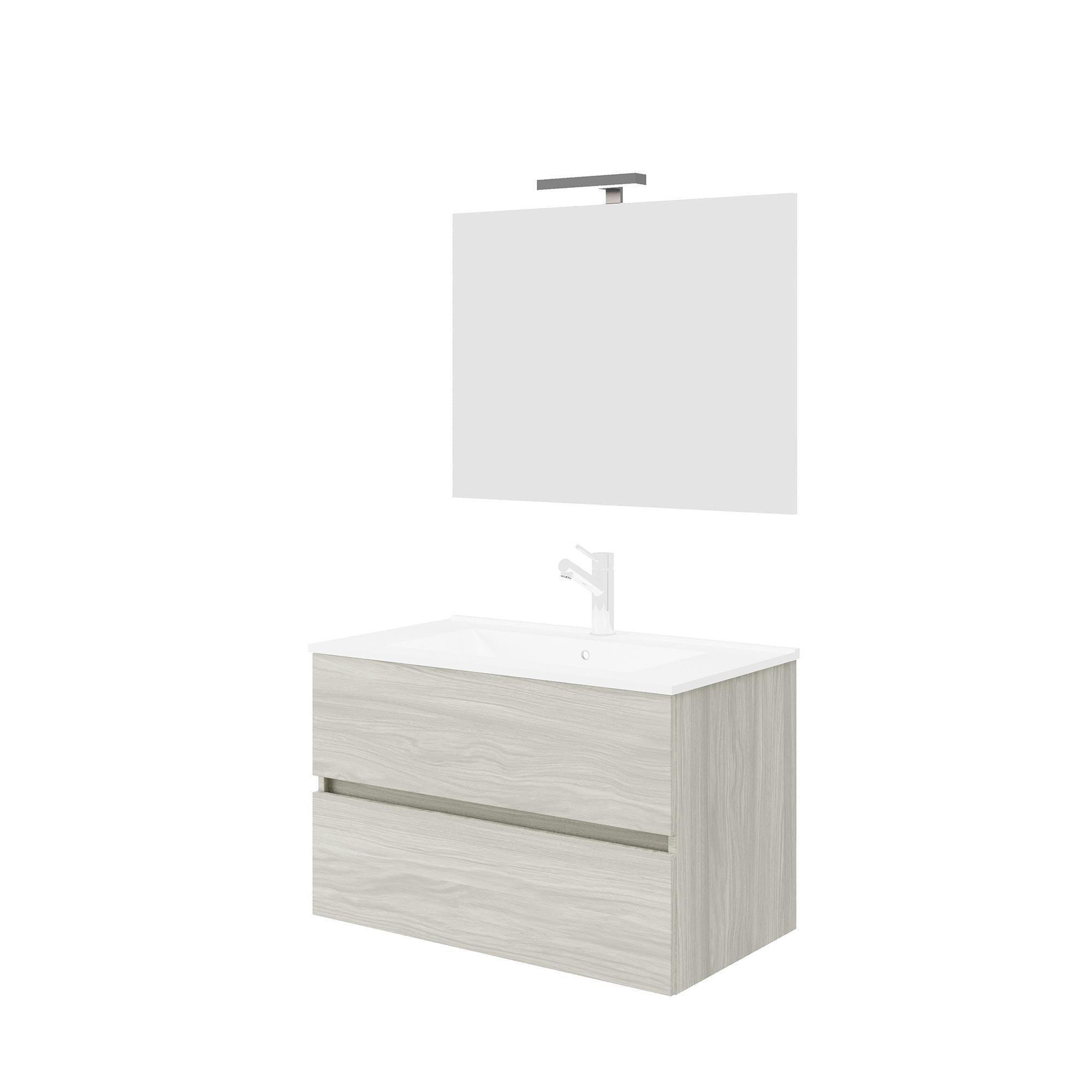 Composizione Bagno 2 Cassetti con Specchio Led 1