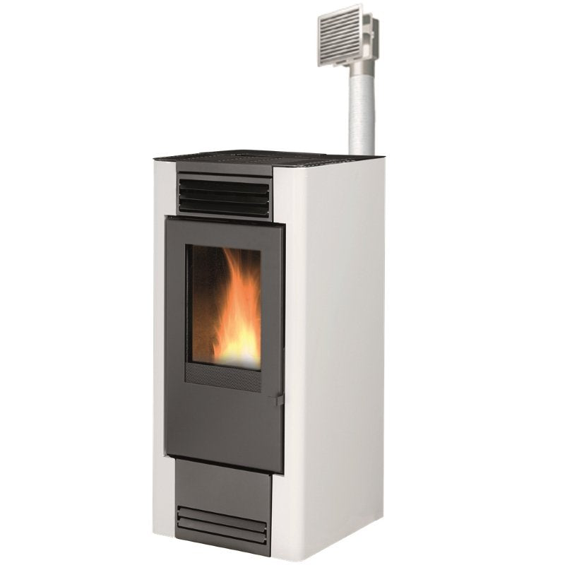 STUFA PELLET STAR 10.2 CANALIZZATA BIANCA 10 KW