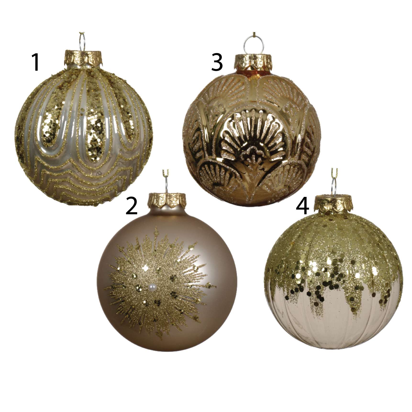 Pallina in vetro oro rosa 8 cm