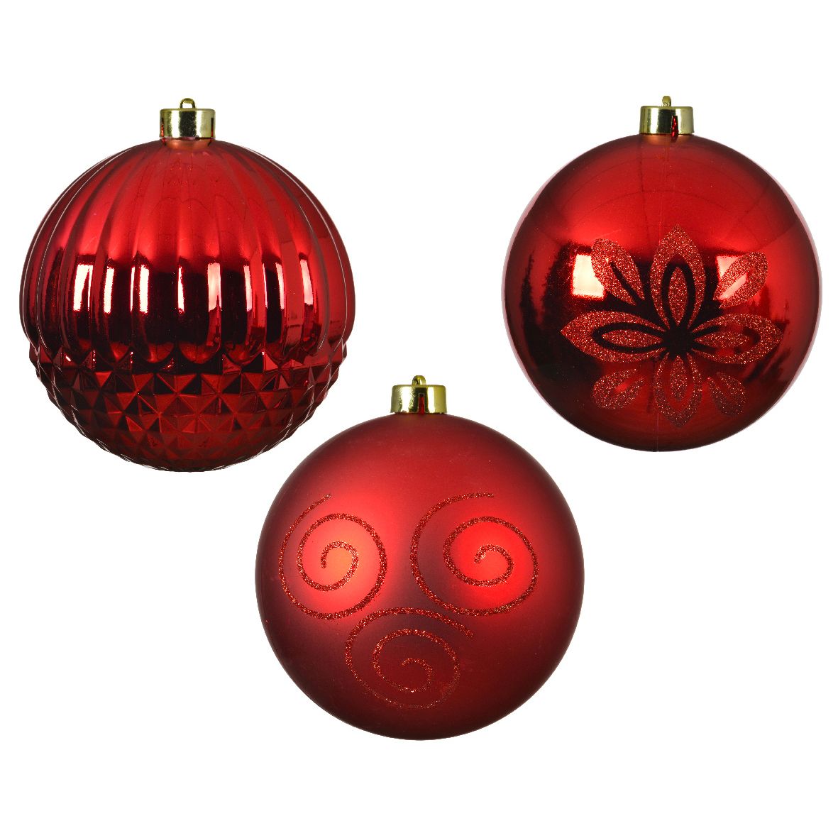 Palline di natale colore rosso Kaemingk 14 cm