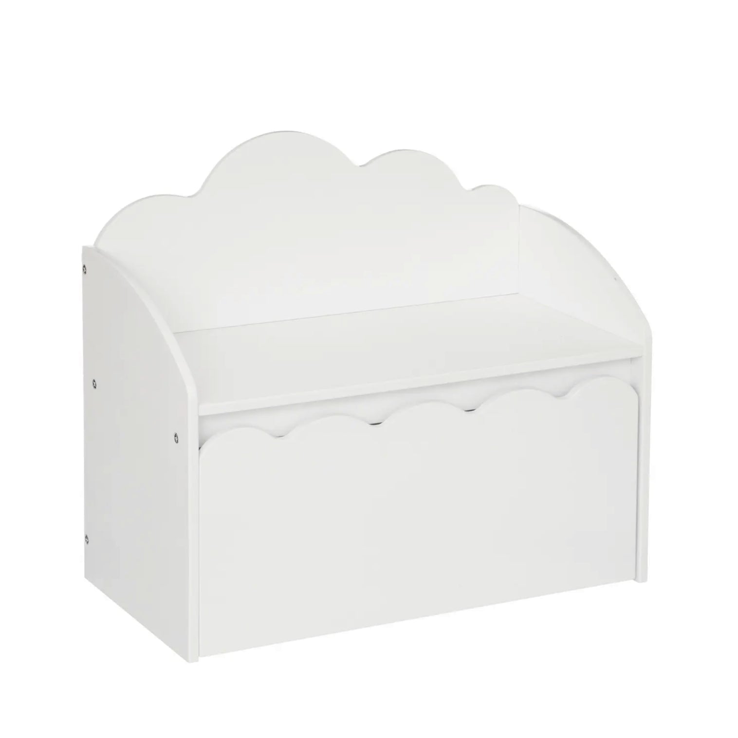 Panchina e Contenitore per Bambini in Legno Bianco ‚Äì 60 x 30 cm