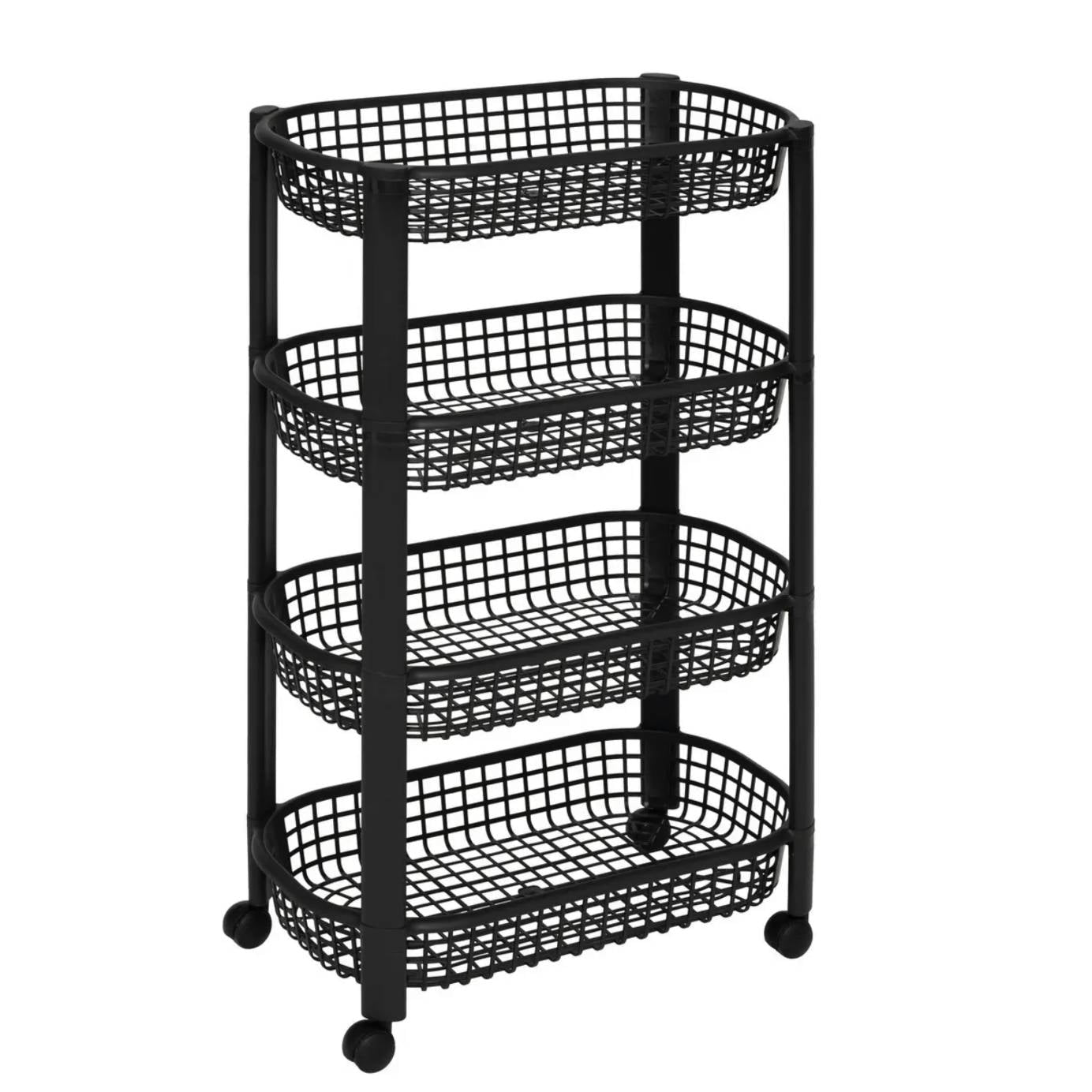 Organizer a 4 Livelli con Cestini ‚Äì Nero