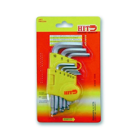 SERIE CHIAVI ESAGONALI MM 1,5  10 9 PEZZI