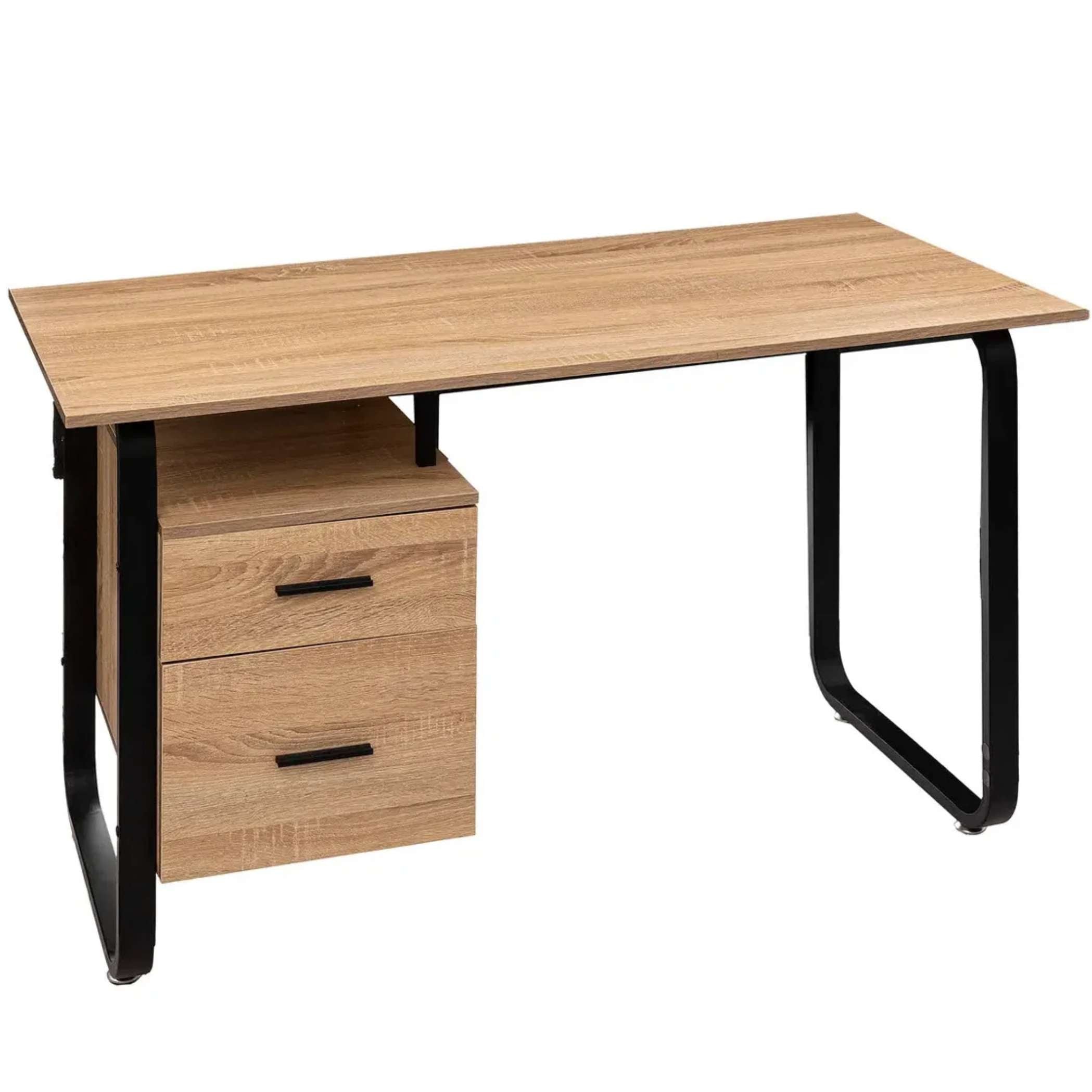 Scrivania con cassettiera effetto legno