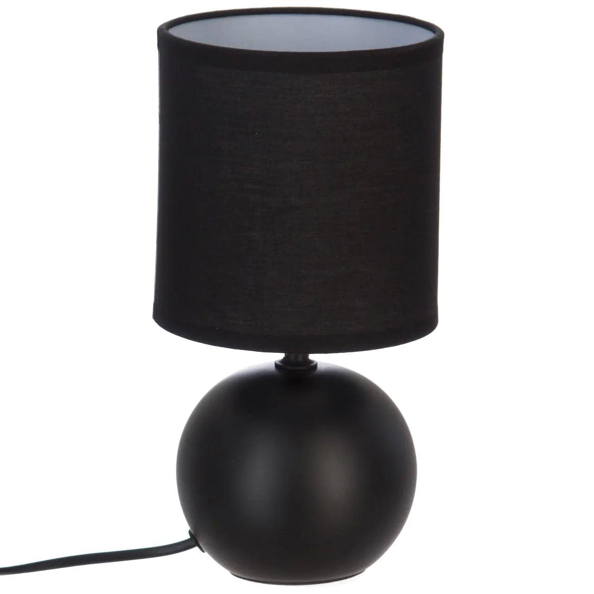 Lampada a sfera in ceramica nera H25 cm