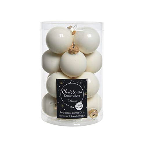 Confezione 16 palline di vetro bianche Kaemingk