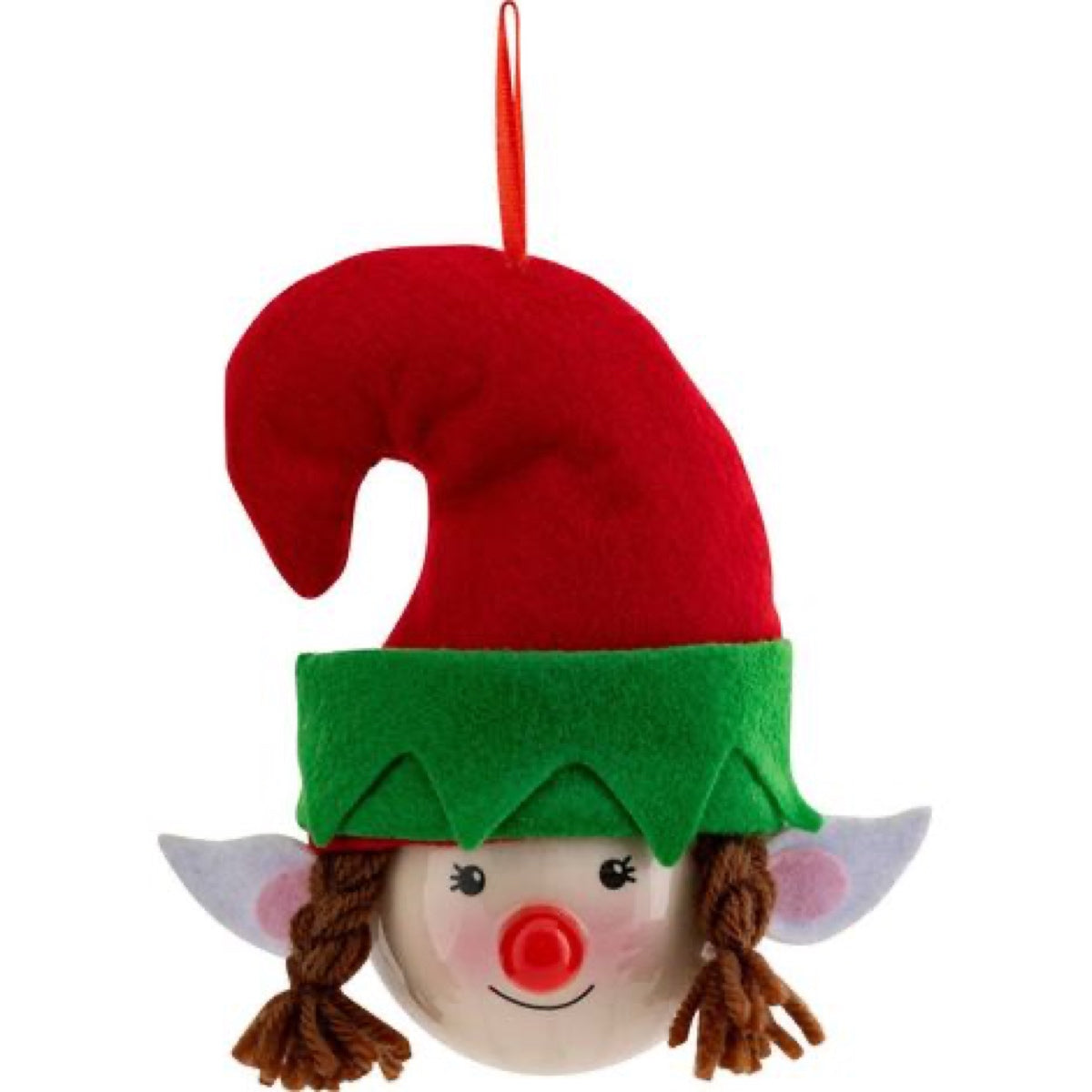 Appendino di Natale con Elfo Femminile Ø 7,5 cm 1