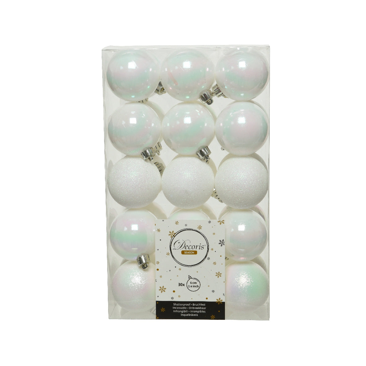 Confezione 30 palline color bianco iris Kaeming