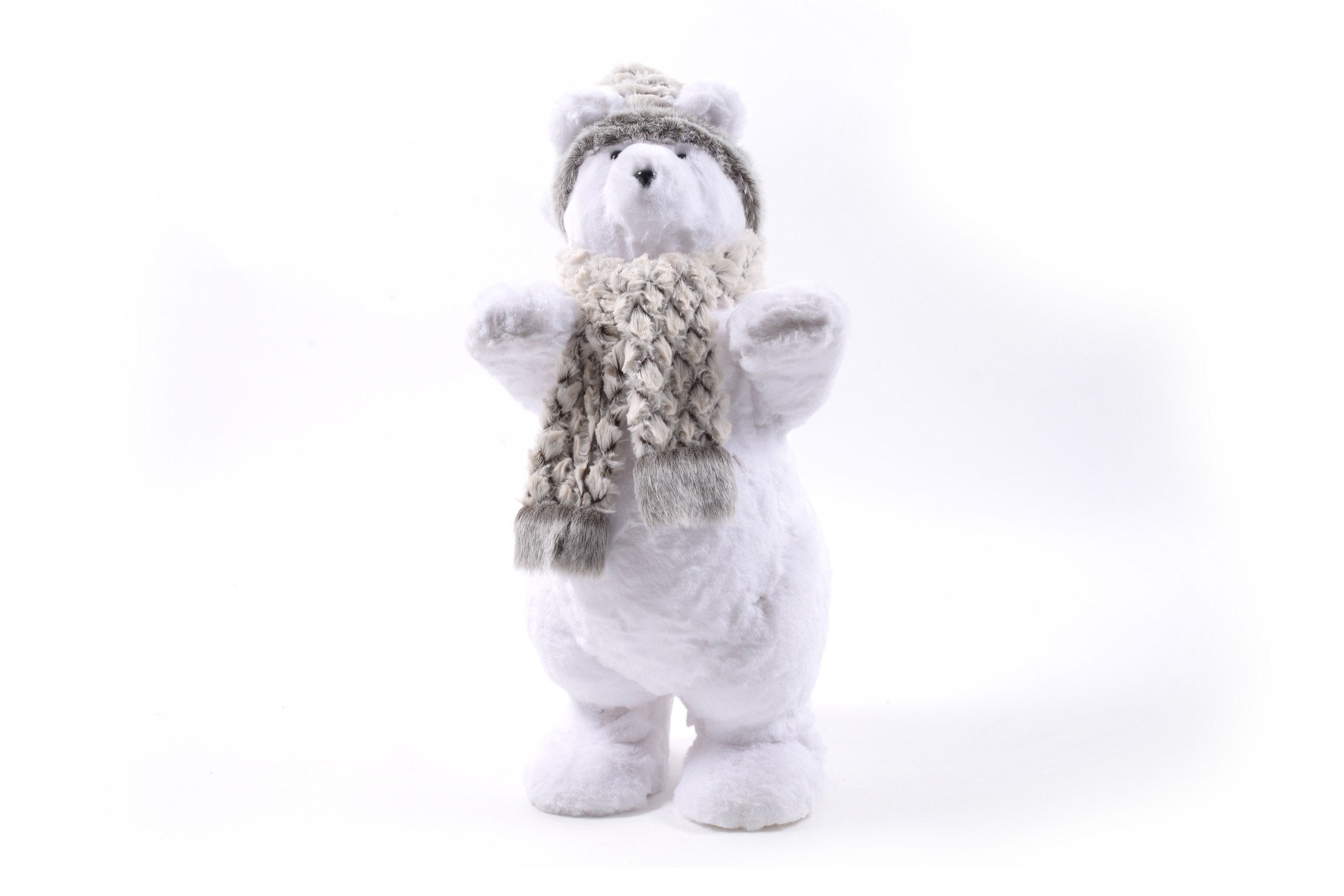 Orso natalizio grande con sciarpa e cappello