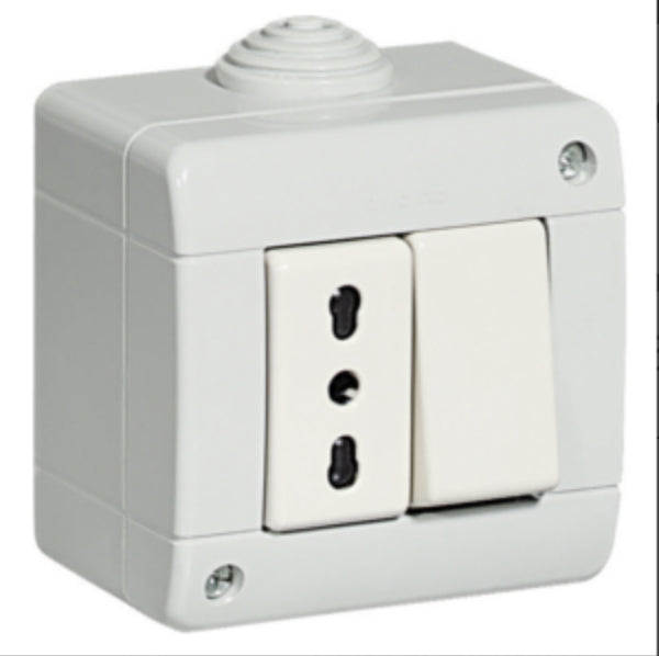 Bticino Deviatore 1p 10a 250v + Presa Bipasso 2p+t 16a