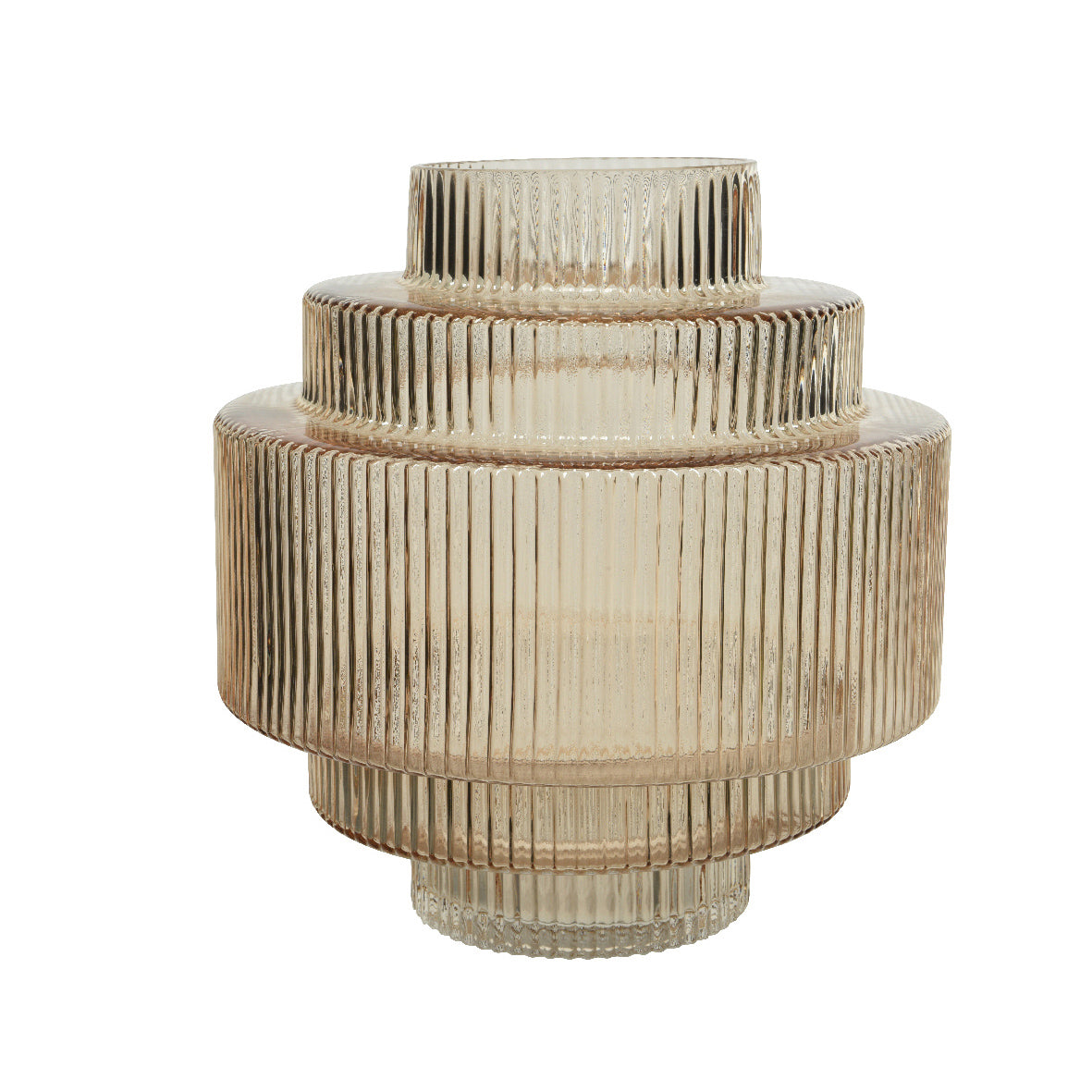 Vaso in vetro a rilievo