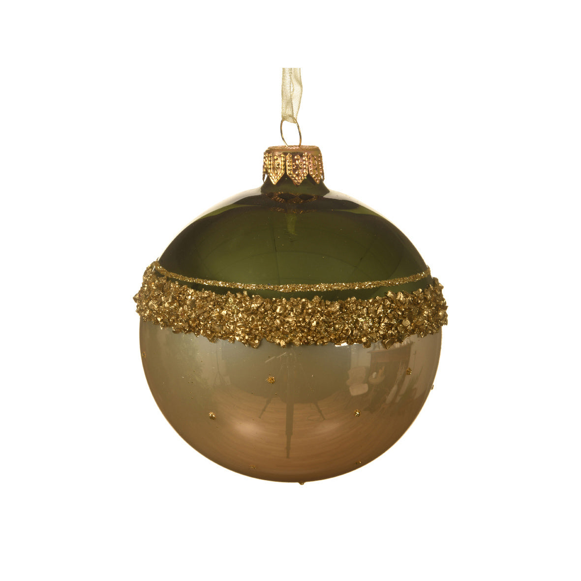 Pallina con fascia dorata 8 cm