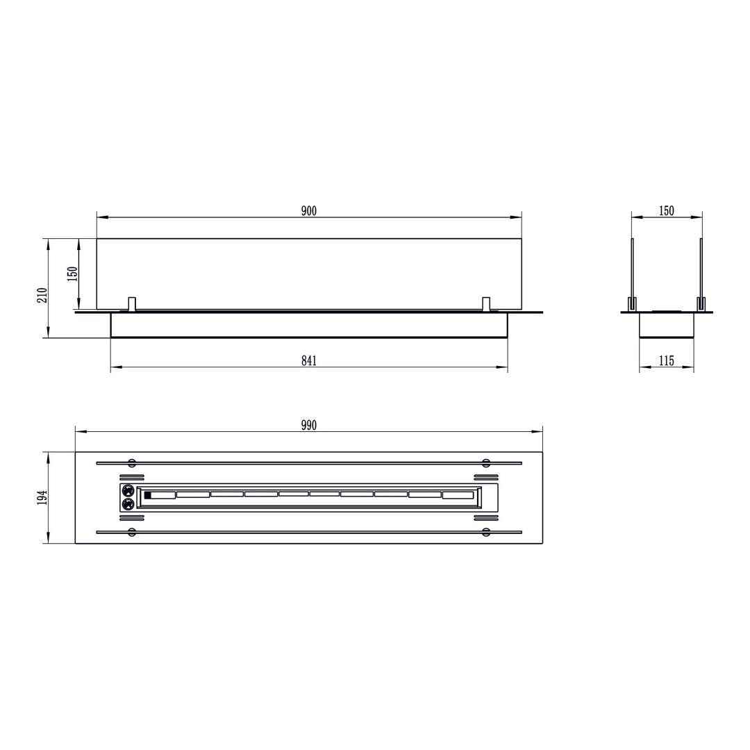 uciatore per camino a bioetanolo biocamino in acciaio con vetri da 100 cm 8