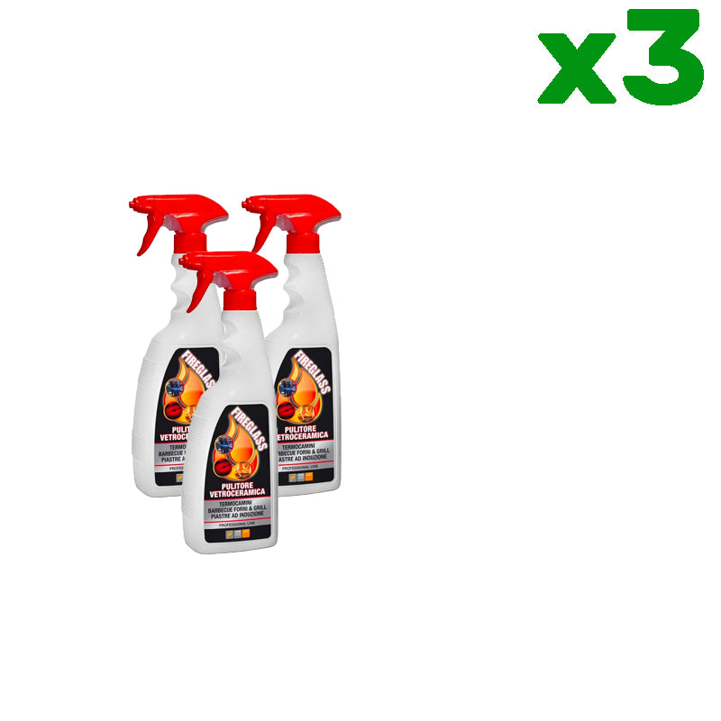 Pulitore fireglass spray 750ml x3