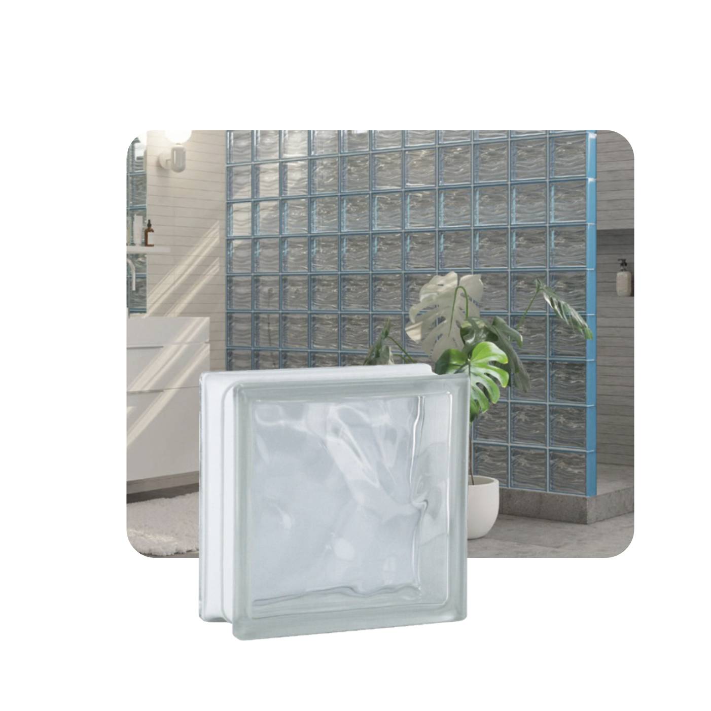 Vetromattone ondulato trasparente