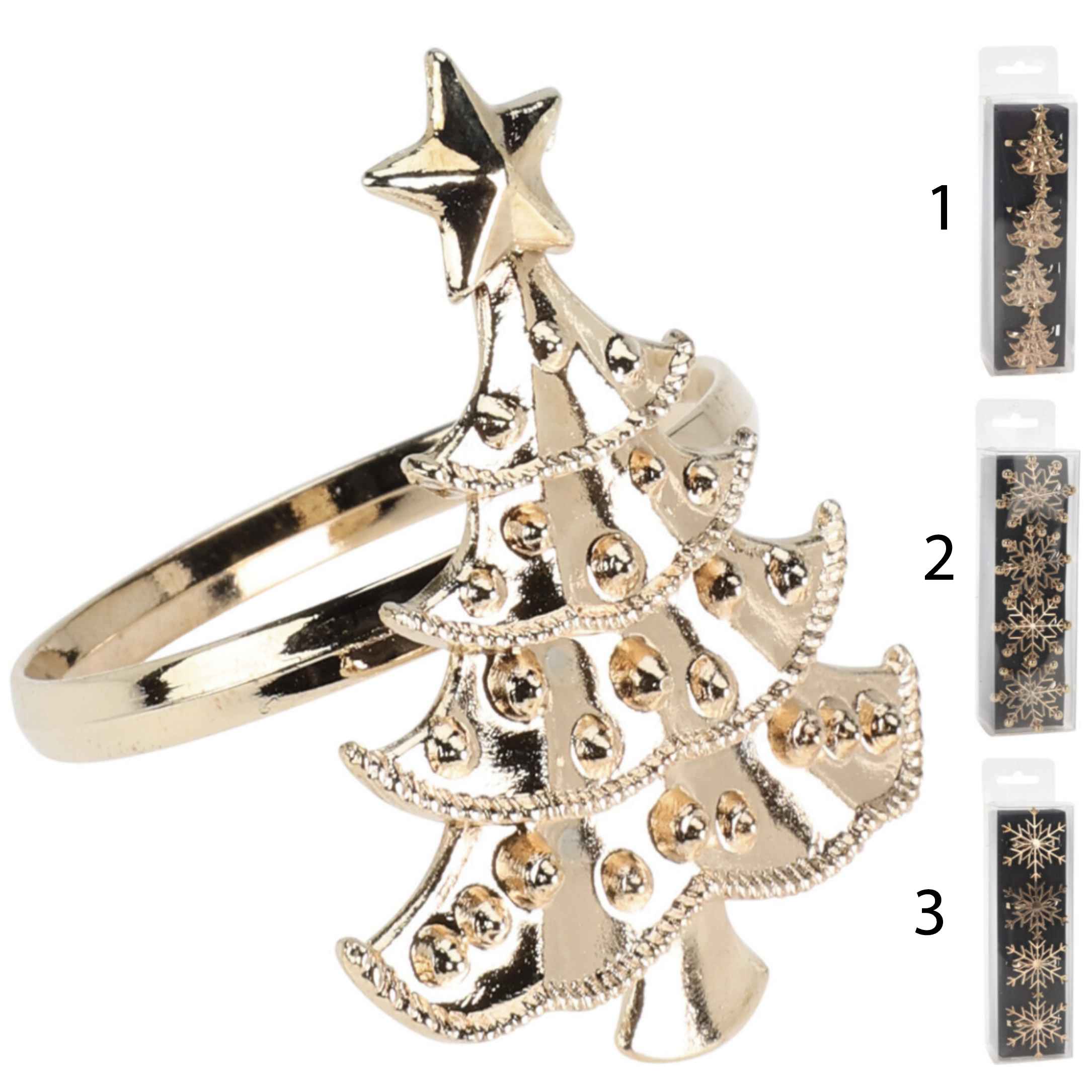 4 portatovaglioli natale oro