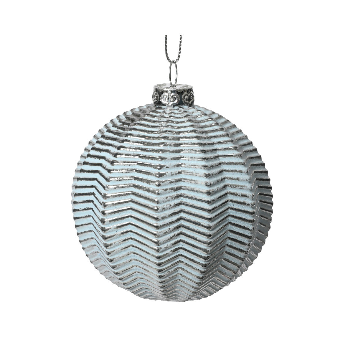 Pallina natalizia in plastica decoro grigio