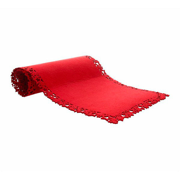 Runner feltro rosso 100x30 natalizio