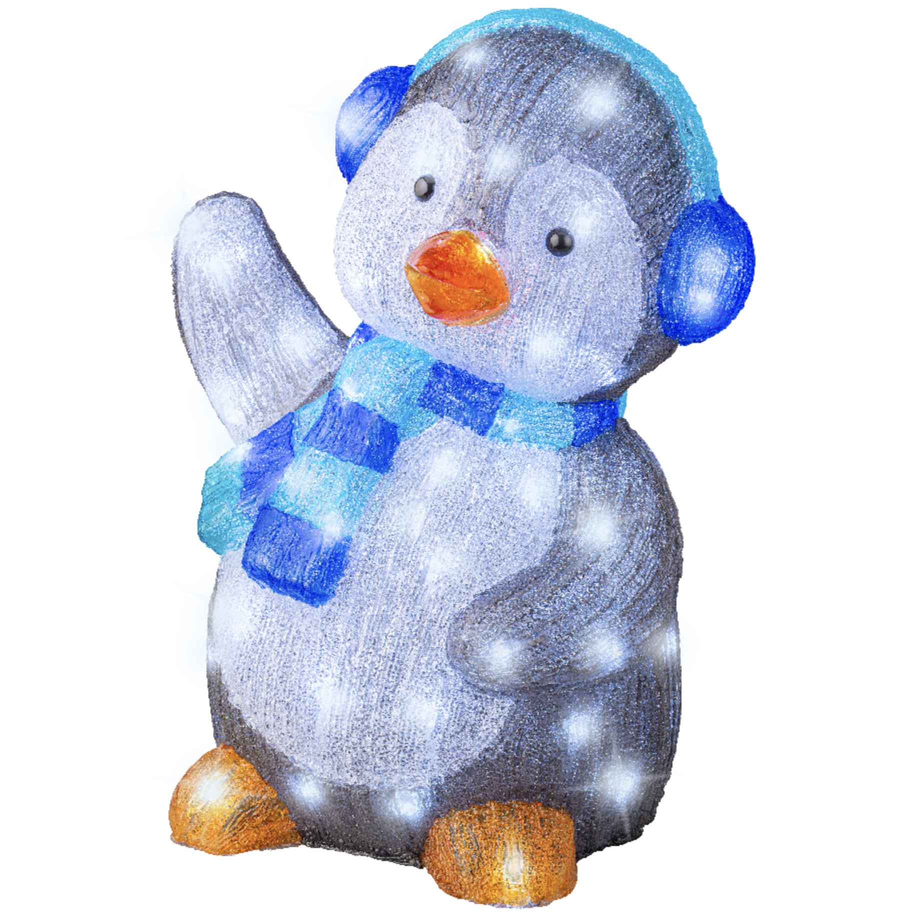 Pinguino LED grigio 46 cm