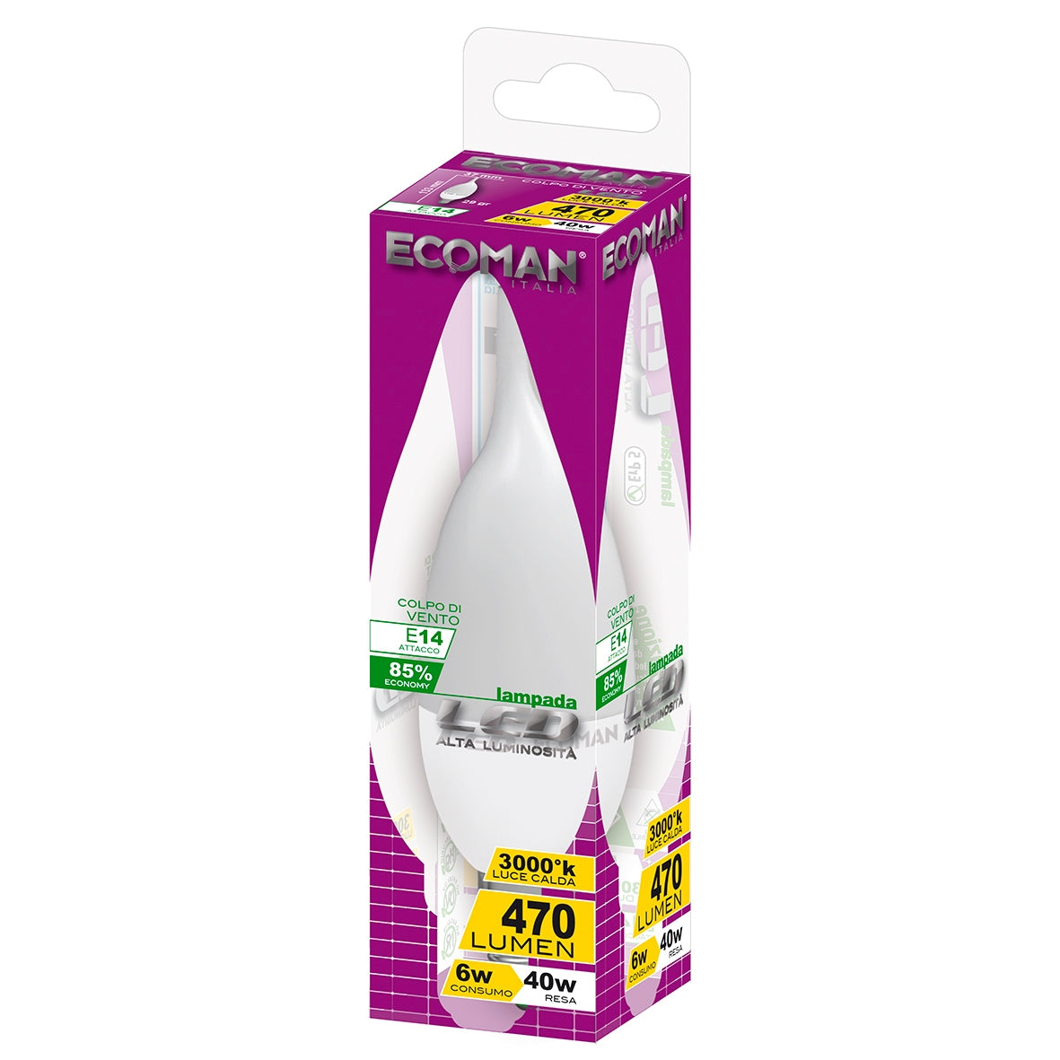 Lampadina LED colpo di vento Frost 6W