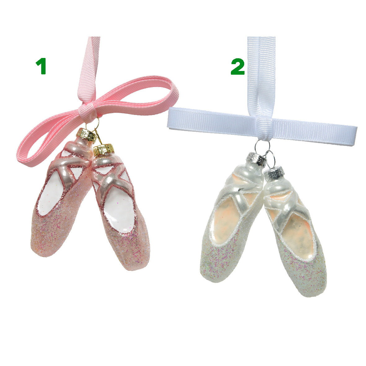 Pendagli scarpette bianco e rosa