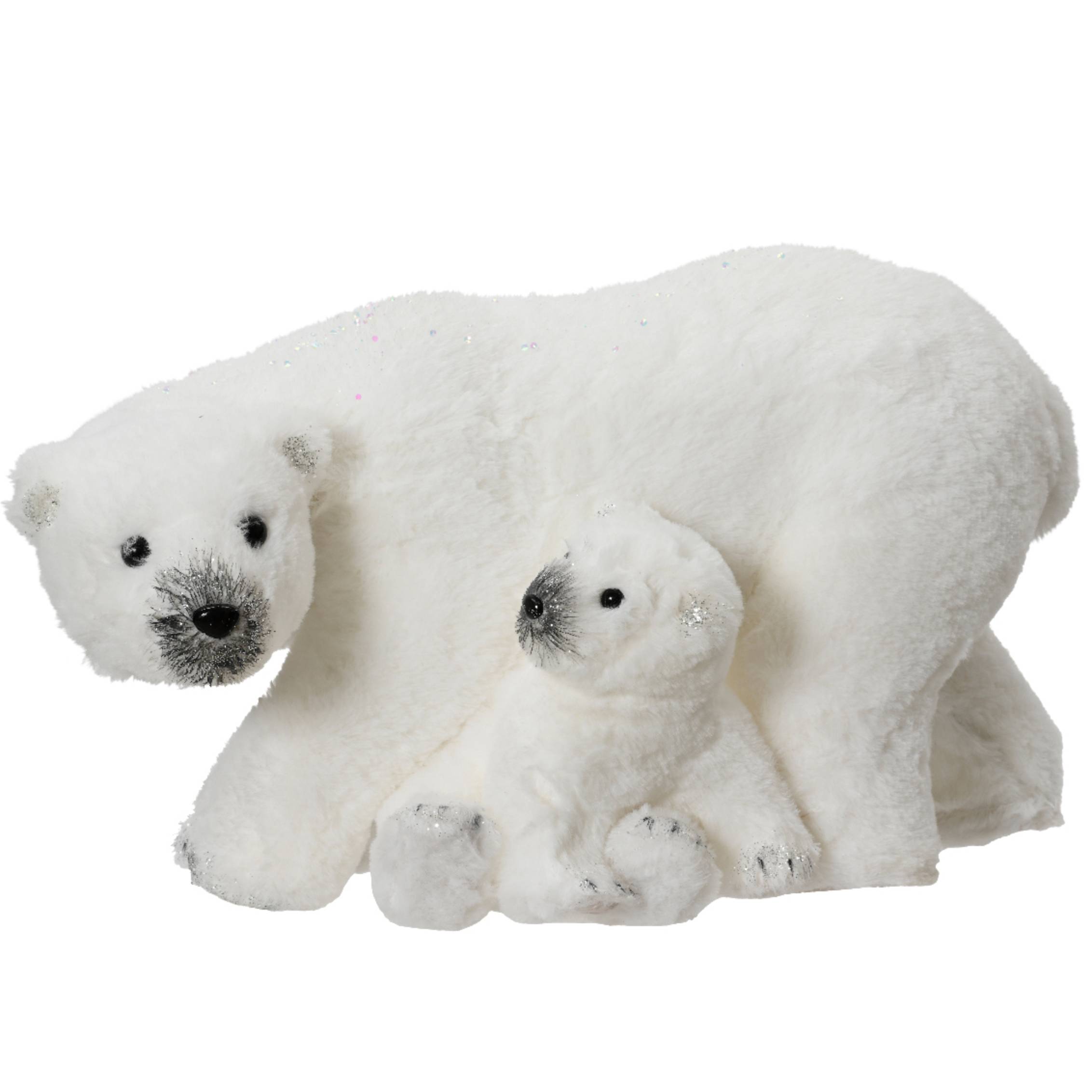 Orso natalizio glitterato con cucciolo
