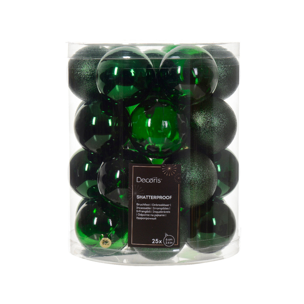 Confezione 25 palline 6 cm verdi