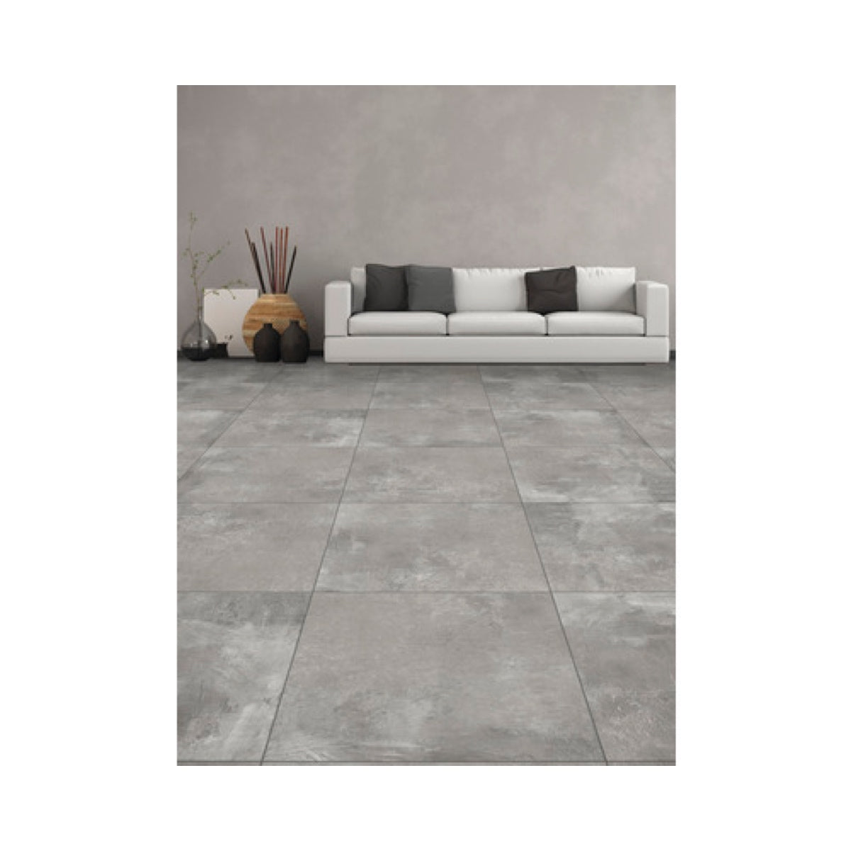 Pavimento Crust Grigio Effetto Cemento 61,5x61,5 cm