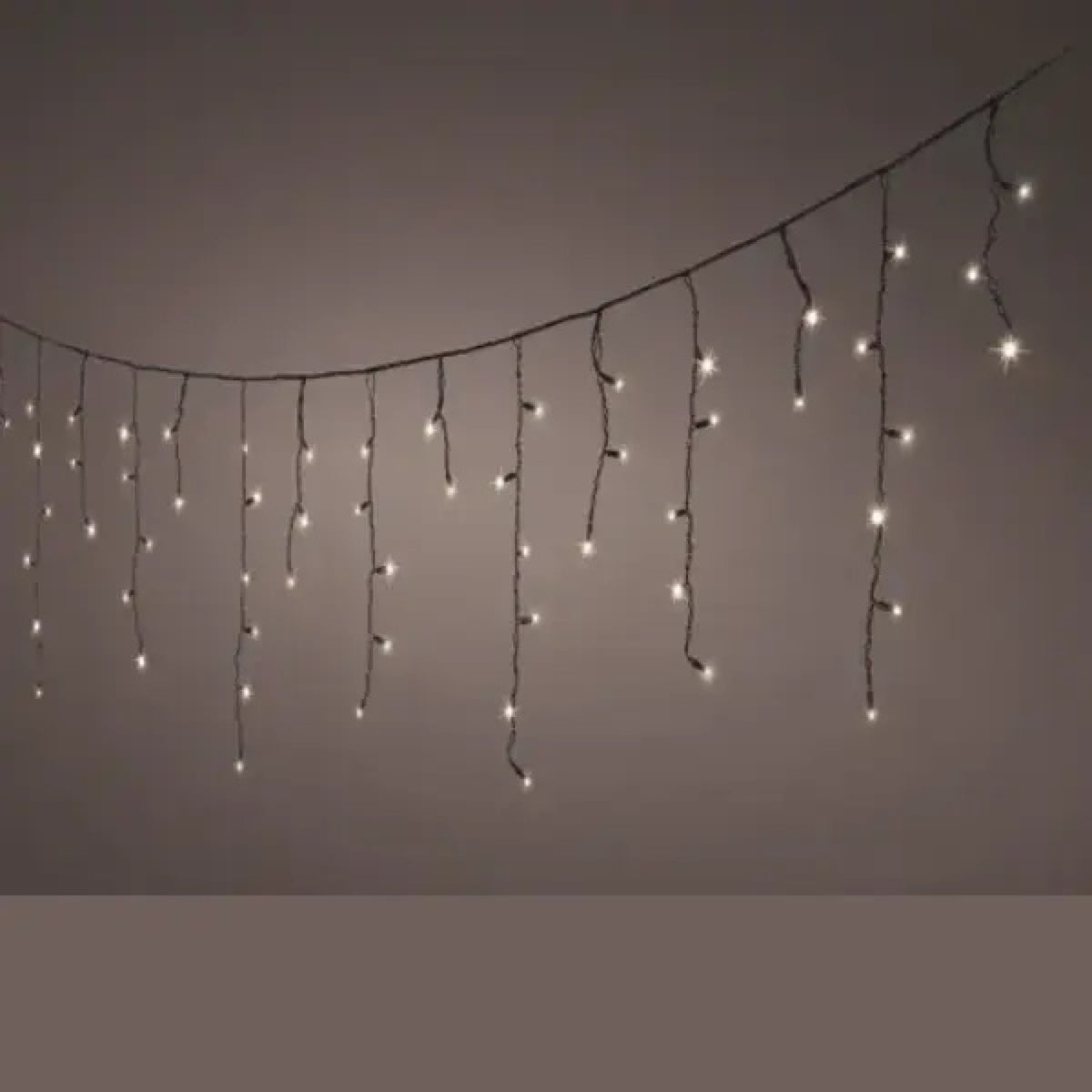 Luci Natalizie a Cascata da Esterno 96 LED Bianco Caldo 3,6 m 1
