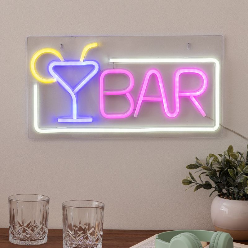 Neon da parete "Bar" con luce LED, L42 cm