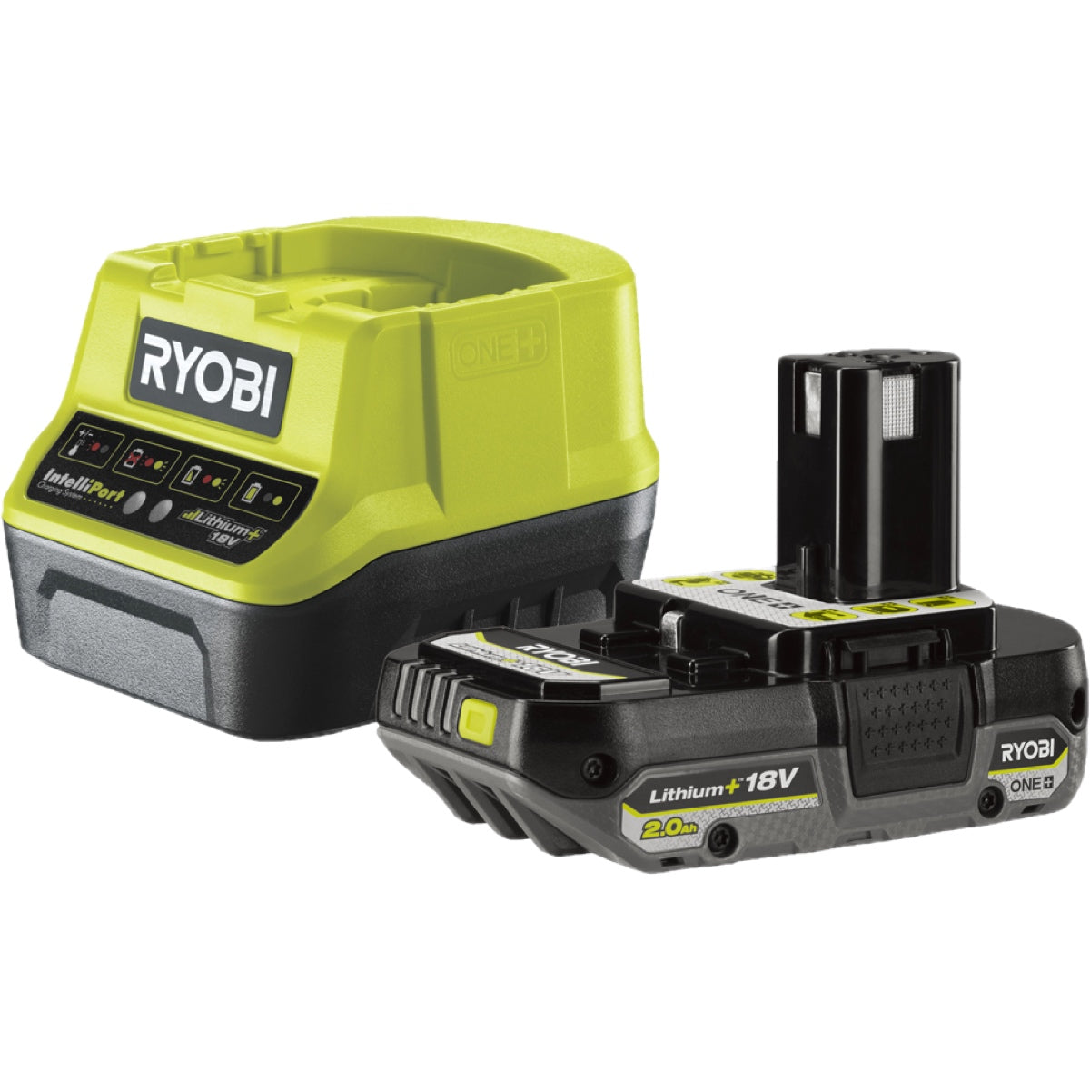 Starter Kit Ryobi ONE+ 18V Batteria 2,0Ah + Caricabatterier 1