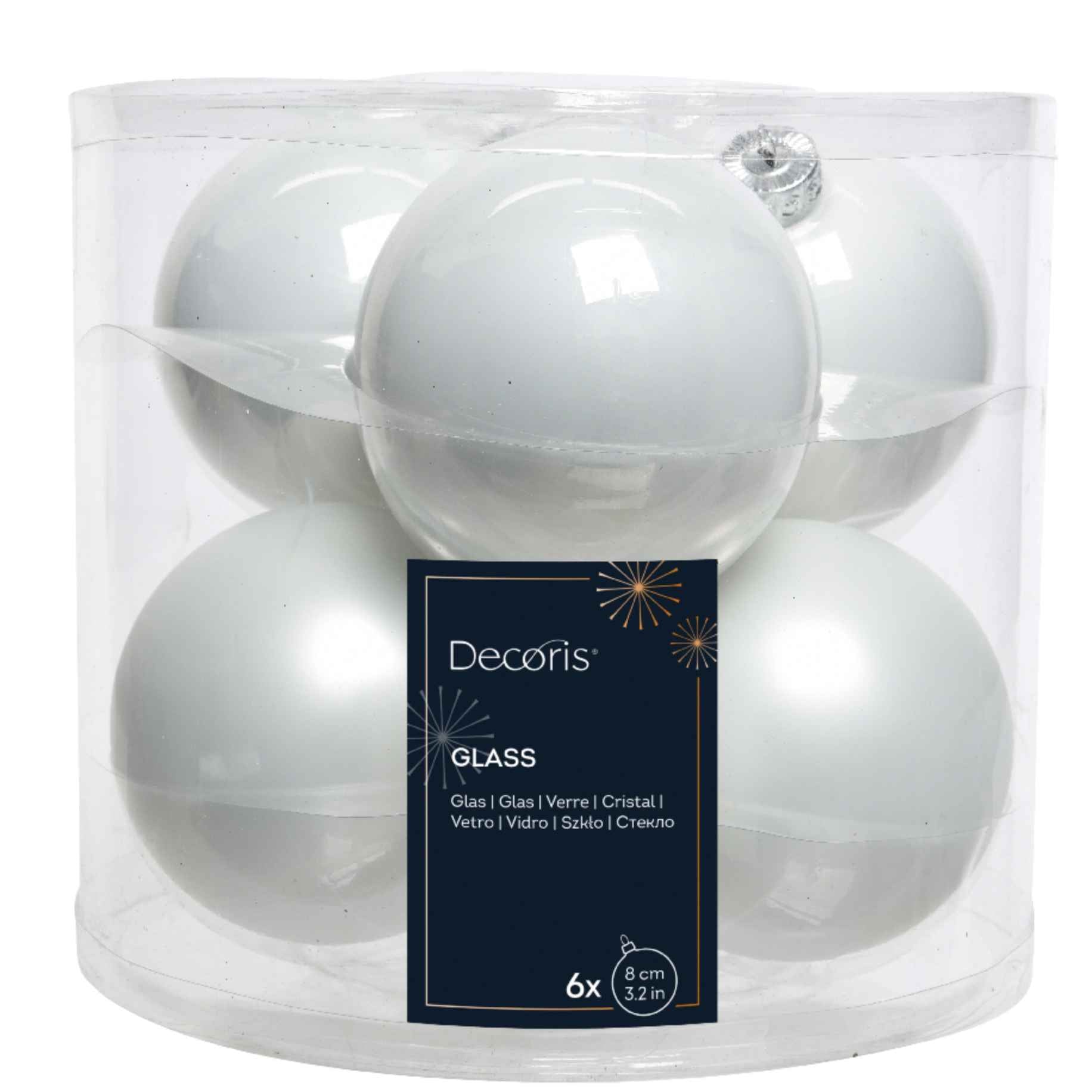 Kit 6 palline in vetro 8 cm 5