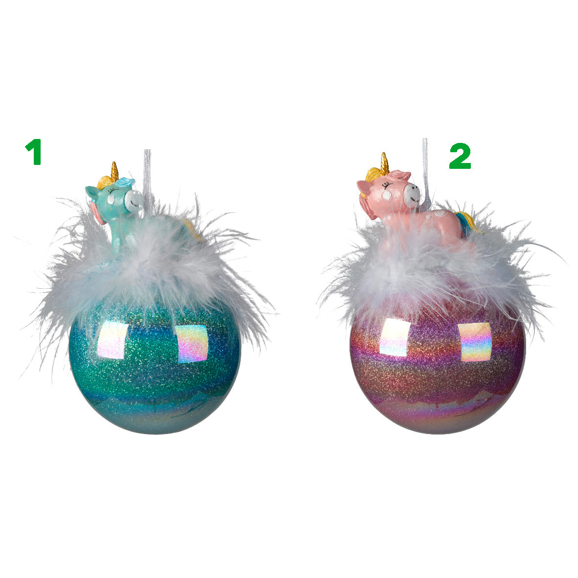 Palla natalizia unicorno 8 cm